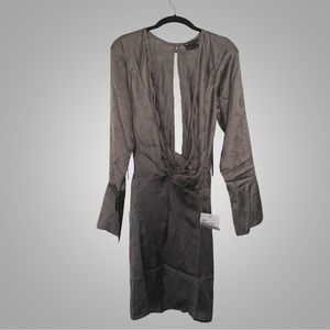 ASOS DESIGN bias cut drape mini dress with button detail in floral jacquard.NEW!